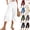 #03 White, variant on Womens Cotton Linen Capri Pants Loose Fit Elastic Drawstring High Waist Side Split Hem Wide Leg Cropped Trousers Lightweight Summer Bottoms, XL, #03 White