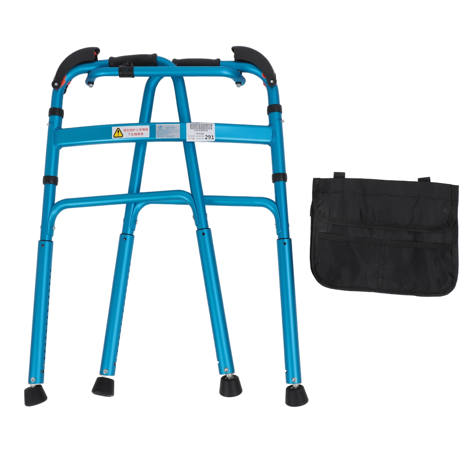 Marcheur Handicap, Marcheurs Pliants en Alliage d'Aluminium pour Seniors,  Patin Rotatif à 360 Degrés, Hauteur Auto-Ajustable, Antidérapant avec Sac  de