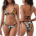 thumbnail image 3 of Fotbe Yellow White Daisy Pattern Traje de Baño para Mujer de Dos Piezas – Bikini Sexy de Tirantes Tipo Halter con Diseño Triangular, 3 of 6