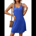 thumbnail image 1 of Vestidos de Verano para Mujer 2025, Informales, Holgados, Sin Mangas, con Ojales y Tirantes Finos. Azul Real M, 1 of 9