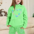thumbnail image 2 of GUNIA Girls 2 Piece Outfits Hoodie Sweatsuit Sets Child Toddler Boys Long Sleeve Solid Warm Pullover Tops Pants Kids Tracksuit Sweatshirt And Sweatpants Joggers Set Light Green 2-3 Years, 2 of 4