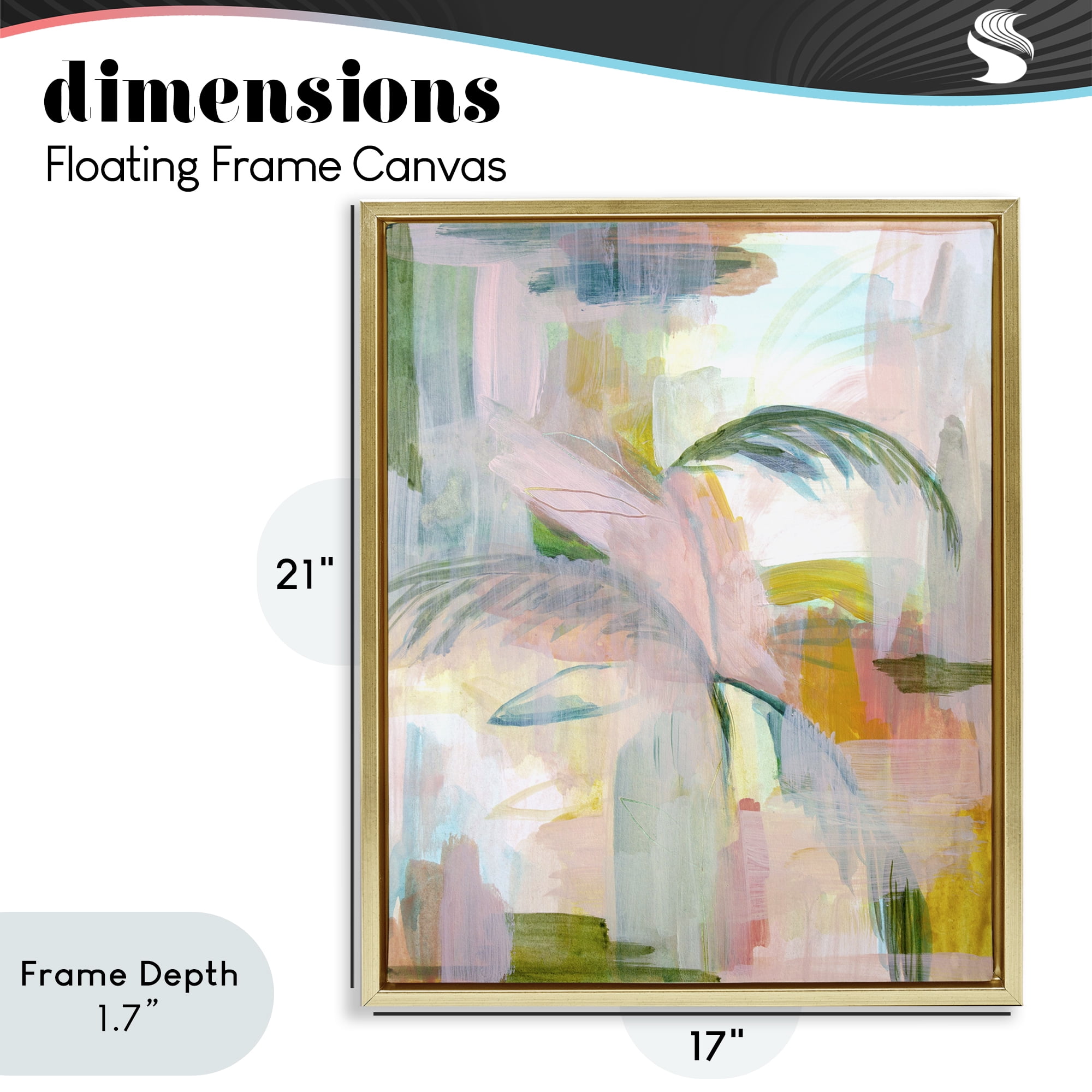Stupell Industries Palm City Expression Gold Framed Floater Canvas Wall Art, design by Gemma Bardot