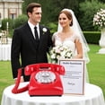 thumbnail image 2 of Vintage Voice Recording Guest Book Telephone – Audio Guest Book Phone for Weddings, Bridal Showers, Anniversaries & Special Events, Retro Wedding Voice Recorder,USB Rechargeable, Wedding Gift (Red), 2 of 7