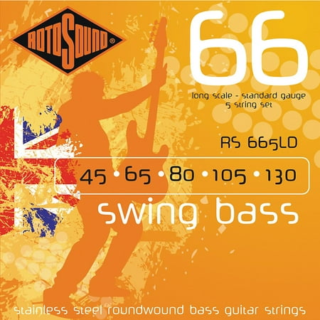 Rotosound RS665LD Roundwound 5-String Bass (Best Roundwound Bass Strings)