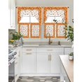 thumbnail image 4 of Fall Orange Pumpkin Swag Curtains for Living Room/Bedroom Windows, Thanksgiving Maple Leaf Plaid Check Kitchen Curtains and Valances Set 36 Inch Length, Light Filtering Swags Valance Curtain Panels, 4 of 5