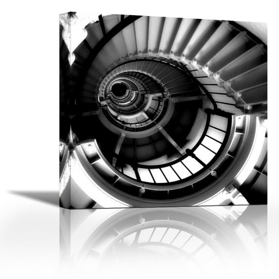 Spiral Staircase - Contemporary Fine Art Giclee on Canvas Gallery Wrap - wall d?cor - Art painting - 27 x 27 Inch - Ready to Hang