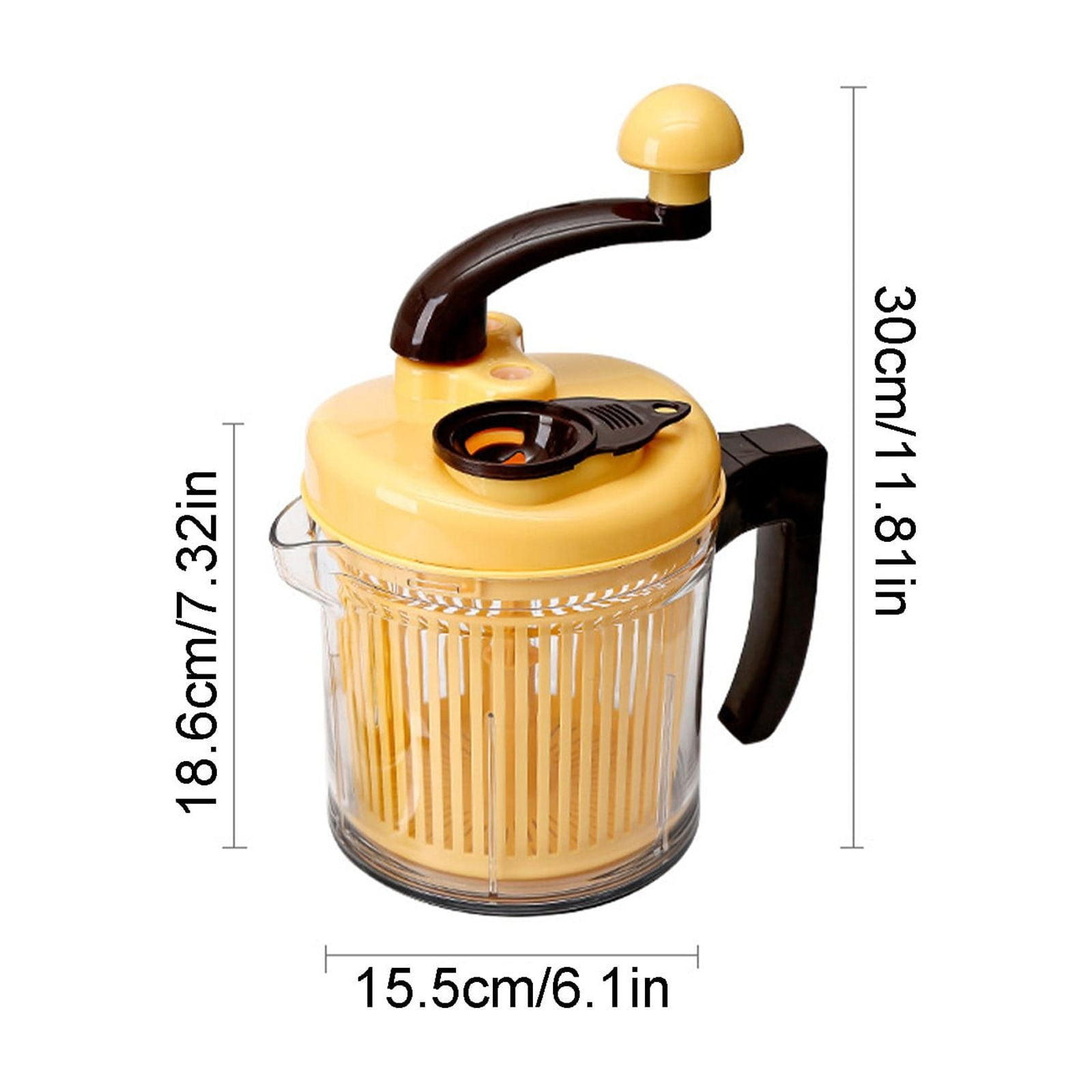 Manual Food Chopper Grinder, Hand Crank Vegetable Meat Processor, Multi Function Kitchen Cutting Machine, Stainless Steel Blade Food Dicer Tool, Portable Kitchen Prep Tool