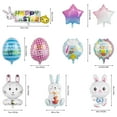 7 Pcs Easter Balloons Large Bunny Chicken Egg Shaped Mylar Foil