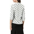 thumbnail image 3 of INSPIRE CHIC Women's Printed Elastic Cuff Bow Tie Neck Blouse M White, 3 of 8