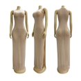 thumbnail image 4 of Vestido largo Nagfar de malla transparente con diamantes de imitación para mujer, color beige, 4 of 6