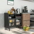 thumbnail image 4 of Costway Kitchen Buffet Sideboard Organizer Liquor Bar Cabinet withWine Rack & Sliding Door, 4 of 10