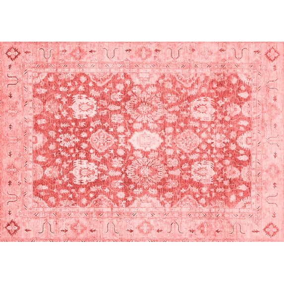 Ahgly Company Machine Washable Indoor Rectangle Abstract Red Modern Area Rugs, 2' x 3'