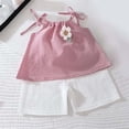 thumbnail image 4 of Conjunto Corto Casual para las Niñas Camisola sin Mangas con Pantalones Elásticos de Cintura Cómodo de Dos Piezas, 4 of 6