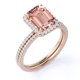 thumbnail image 4 of JeenMata Anillo de Bodas Nupcial de Morganita y Moissanita de Talla Esmeralda de 2 Quilates en Oferta por Tiempo Limitado Conjunto con Anillo de Compromiso y Alianza de Boda en Oro de 18 K sobre Plata, 4 of 6