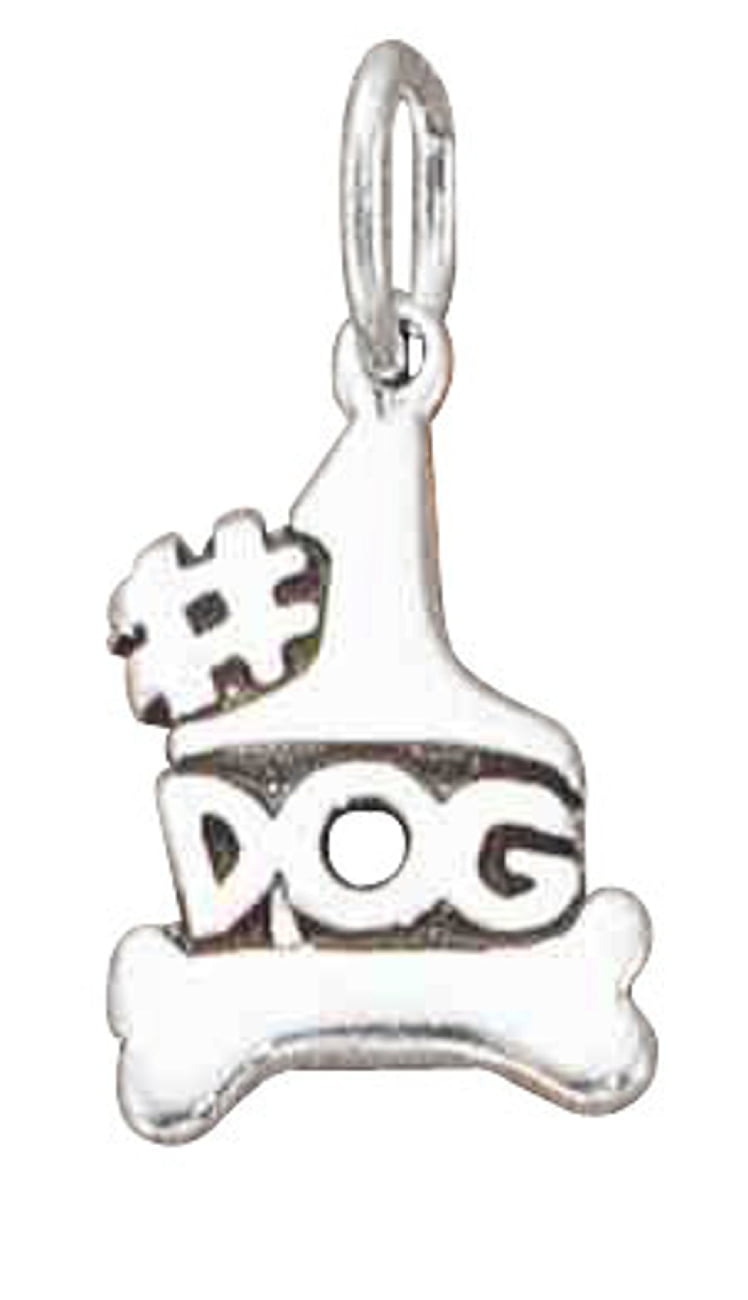 Sterling Silver Girls .8mm Box Chain Dog Pendant Necklace Message #1 Dog Bone