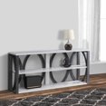 thumbnail image 6 of 2 Tier Wooden Frame Console Table Multiple Oval Designs White Oak Gray, 6 of 6