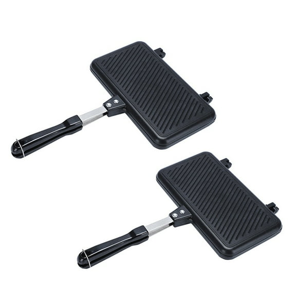 2X Gas Non-Stick Sandwich Maker Bread Toast Breakfast Machine Pancake Baking Barbecue Oven Mold Mould Grill Frying Pan