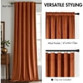 thumbnail image 3 of PinesC Burnt Orange Back Tab & Rod Pocket Velvet Curtains 102 Inches Long 2 Panels Set, Classical Thermal Insulated Light Blocking Floor to Ceiling Window Drapes for Bedroom Living Room Privacy, 3 of 5