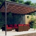 thumbnail image 1 of vidaXL 9 Piece Patio Lounge Set with Cushions Brown Poly Rattan, 1 of 5