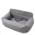 thumbnail image 2 of BODISEINT Dog Car Seat,Back Seat Pet Booster Seat Memory Foam Dog Car Bed Travel Safety Car Seat Washable Dog Bed Car Carrier,Pet Puppy Car Seat for Small to Medium-Sized Dogs (Linen Gray Double Seat), 2 of 7
