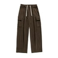 thumbnail image 2 of APEXFWDT Mens Corduroy Cargo Pants Vintage Straight Fit Jogger Pant Casual Work Lounge Trousers Drawstring Waist Baggy Cargo Pants, 2 of 8