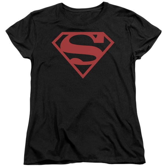 Superman - Red On Black Shield - Women's Short Sleeve Shirt - XX-Large