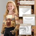 thumbnail image 6 of DISNIMO Highland Cattle Sunflower Printed Girl's Crop Tops Long Sleeve Tee T Shirts Round Neck Cropped Sweatshirts Fall Fashion Pullover Tops, 6 of 7