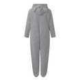 thumbnail image 5 of Rotm Womens Onesie Pajamas Womens Onesies Pajamas One Piece Hooded Adult Pajama Jumpsuit Winter Fuzzy Sleepwear Light Gray,2XL, 5 of 5