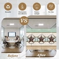 thumbnail image 5 of Beige Sage Green Texas Star Window Privacy Film, Vintage Stars Wooden Static Cling UV Sun Blocking Heat Control Window Tint Day and Night, Non-Adhesive One Way Windows Privacy Cover 17.7''x78.7'', 5 of 7