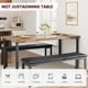 thumbnail image 5 of Diseño clásico y estructura metálica - Conjunto de comedor para 4 personas - Mesa y 2 bancos tapizados ahorradores de espacio - Perfecto para cocina, comedor, 5 of 8