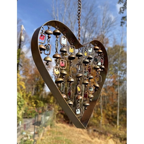 Heart with Dangles Ornament and Wind Chime, 9"