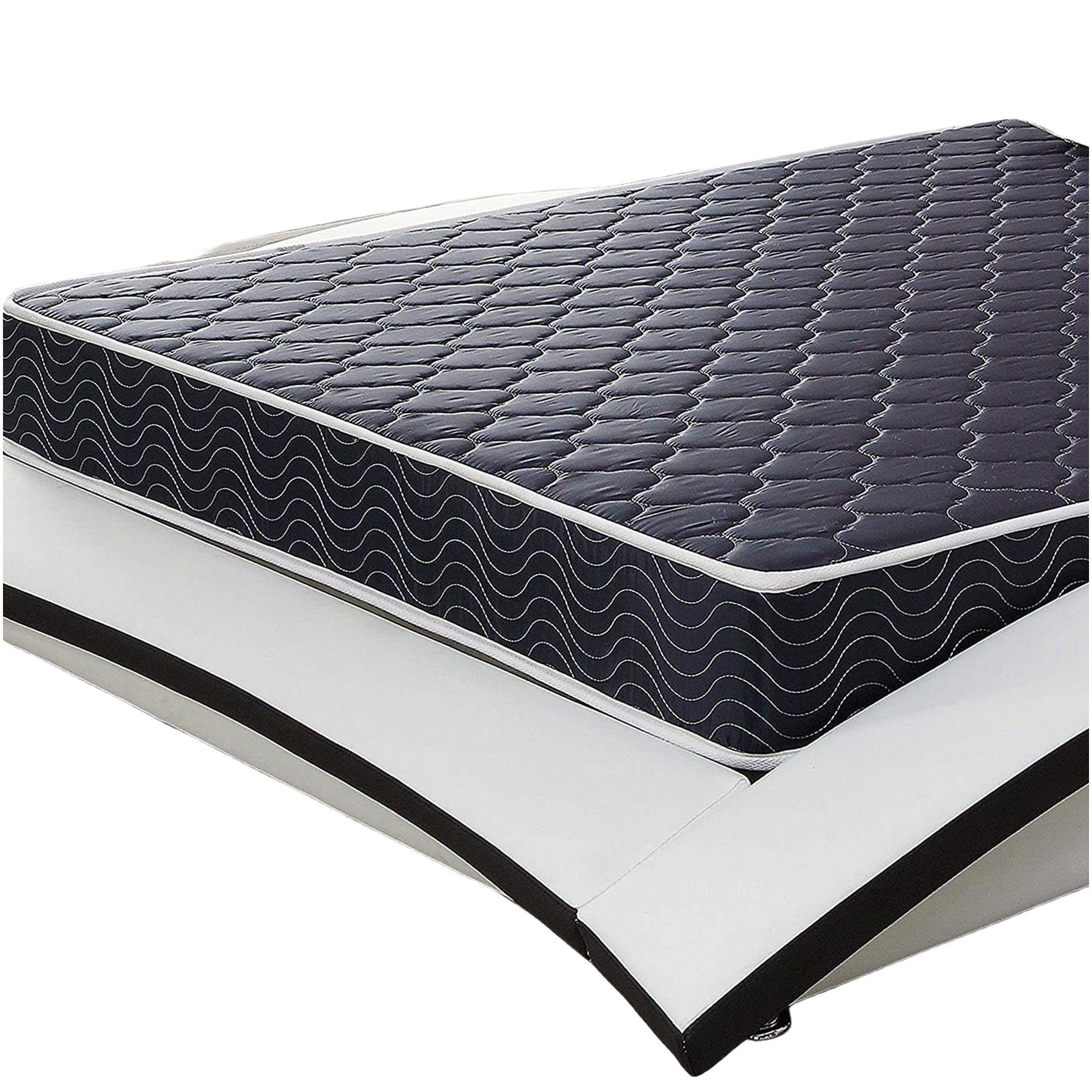 6 Inch Full Size Mattress, Waterproof & Breathable Cooling Foam Bed, High-Density Support, Navy Blue Quilted Cover, Compressed Packaging