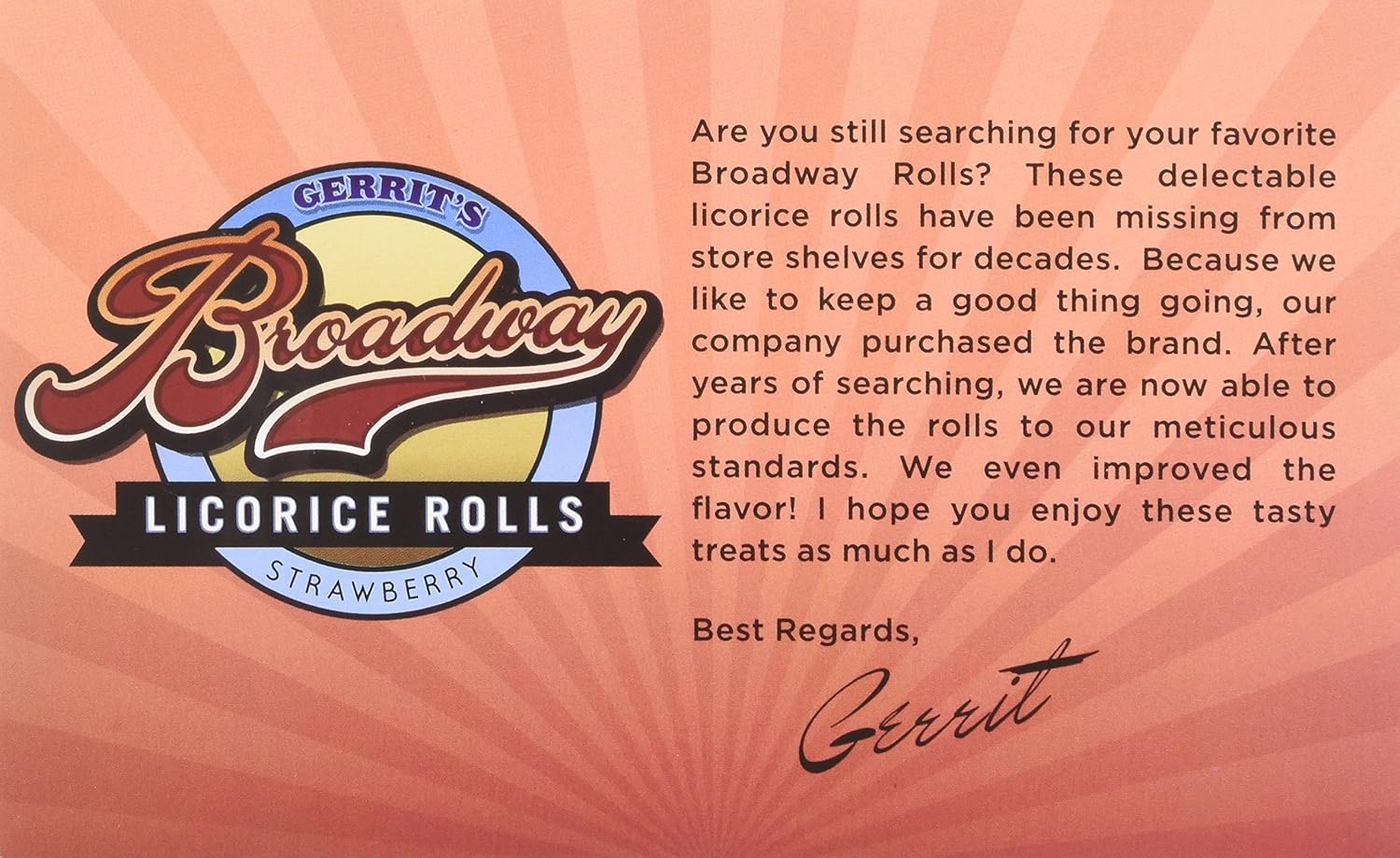 Broadway Licorice Rolls Strawberry 24 Count