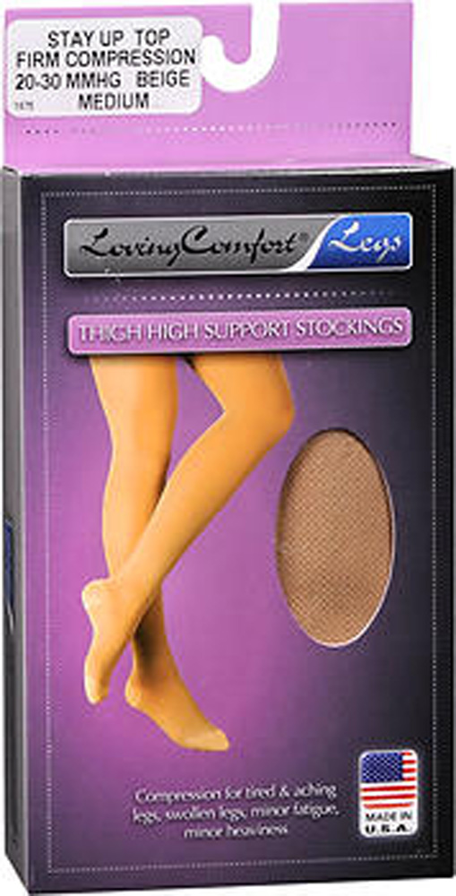 Loving Comfort Legs Thigh High Support Firm Compression Stockings, 20