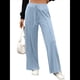 thumbnail image 1 of Pantalones Deportivos de Pierna para Mujer, Cintura Alta, Holgados y con Cordón Ajustable Azul XXL, 1 of 9