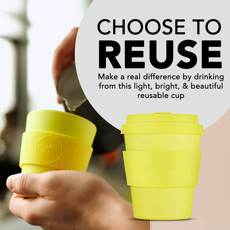 Organic Bamboo Reusable Coffee Cup 8oz & 14oz Sustainable To Go Travel  ECOFFEE