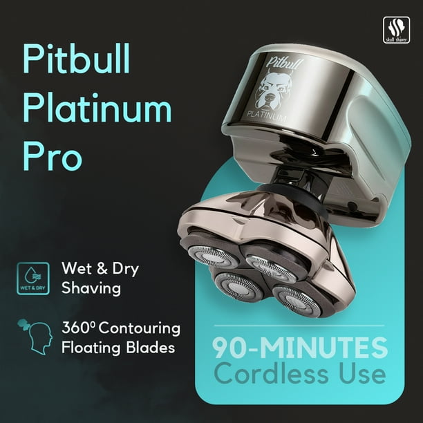 Skull Shaver Pitbull Platinum Pro: Men's Wet/Dry Head Shaver, PRO