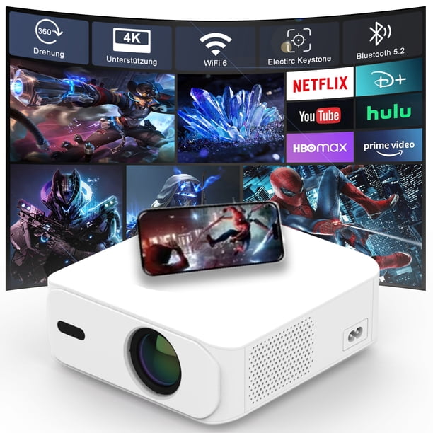 Salange Proyector Inteligente LCD Display Nativo de 1080p con WiFi y Bluetooth, Tecla Automática, con Altavoz, Soporte de Audio Oficial Dolby, Soporte HDR para Cine en Casa