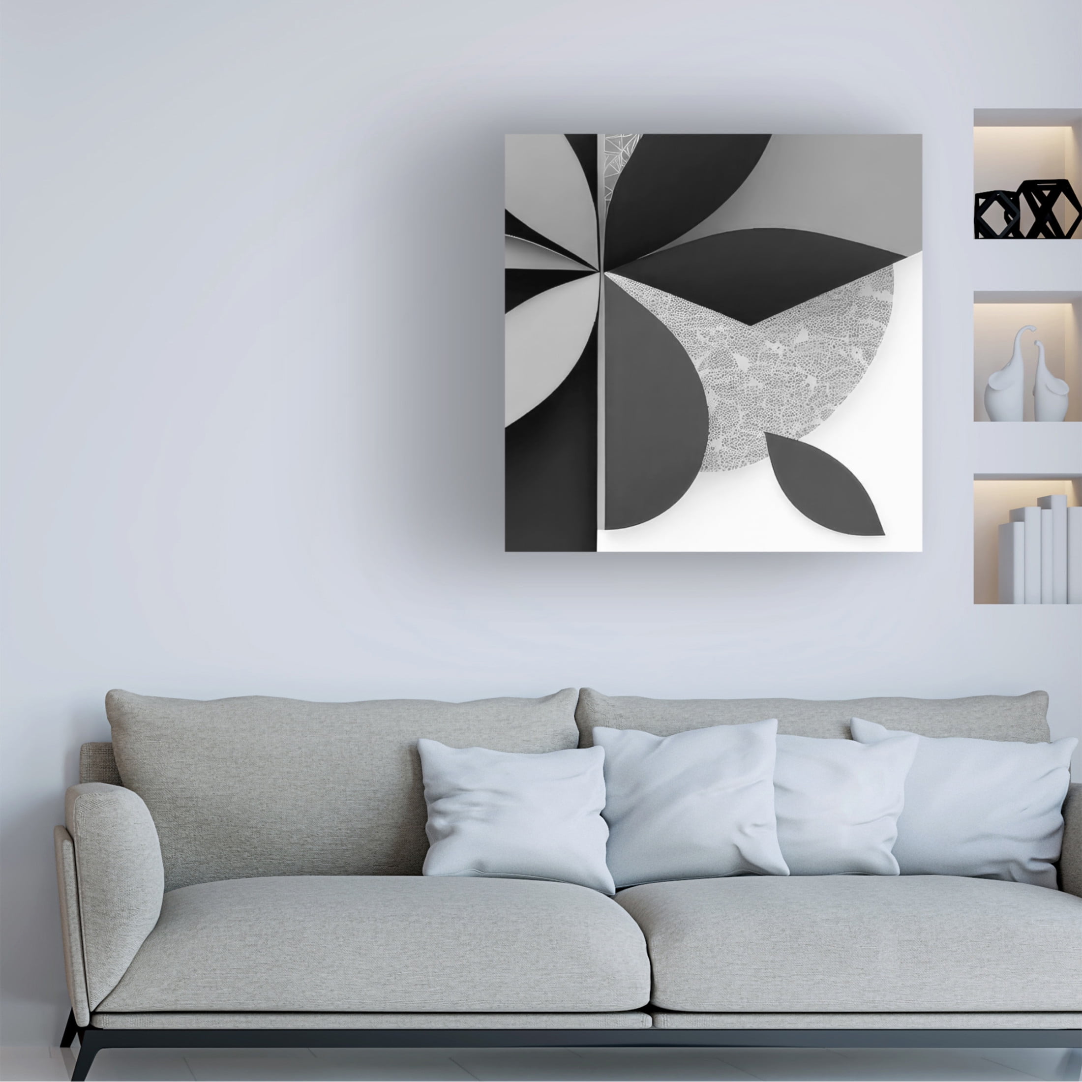 Canvas Wall Art - FootePrint Art 'Grey Scale' Wall Art for Living Room, Bedroom, or Office Décor by Trademark Fine Art - 18 x 18 Inches