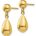thumbnail image 2 of 10K Yellow Gold Teardrop Hollow Post Dangle Earrings (Width 8) (Length 21) - Jbsp, 2 of 5