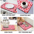 thumbnail image 4 of 2 Pack Washable Rubber Multicolored Flower Leaves Dish Drying Mats for Kitchen Counter Home Large Coffee Bar Pad Accessories and Decor for Utensils Stemware (2pcs 19.5''x12''), 4 of 6