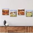thumbnail image 4 of Rural Country Landscape Wall Art Set of 4 Countryside Scene Painting Canvas Prints Vintage Country Wall Decor, 4 of 5