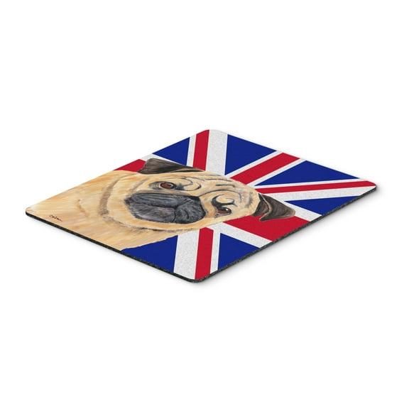 Carolines Treasures SC9828MP "Pug with English Union Jack British Flag Mouse Pad Hot Pad or Trivet" Large multicolor