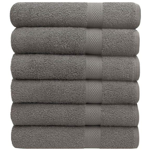 Juego de toallas Pleasant Home Bath, 100% algodón, 515 g/m², 6 unidades, color gris
