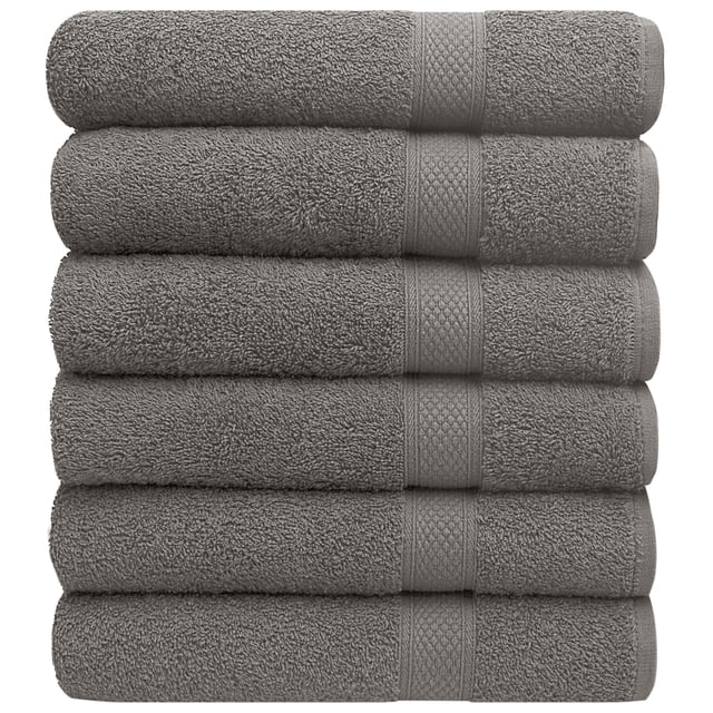 Juego de toallas Pleasant Home Bath, 100% algodón, 515 g/m², 6 unidades, color gris