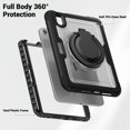 thumbnail image 3 of XYX Case for iPad Mini 7 A17 Pro 2024/Mini 6 2021 8.3 Inch 7th/6th Gen with Rotating Stand, Shoulder Strap, 2in1 Shockproof Cover, Transparent, 3 of 7