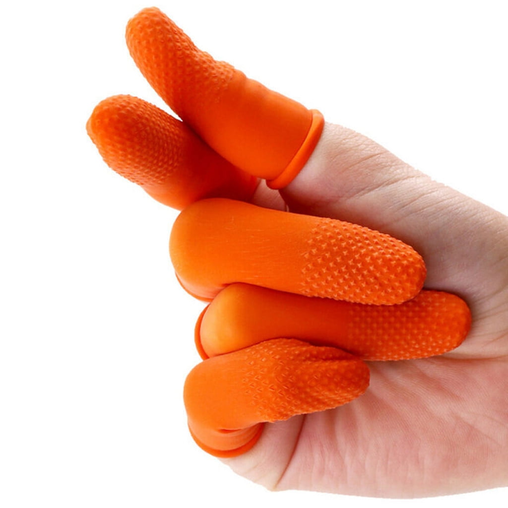 200x Thick Large Latex Finger Cots Fingertip Protector Gloves for Men Women 