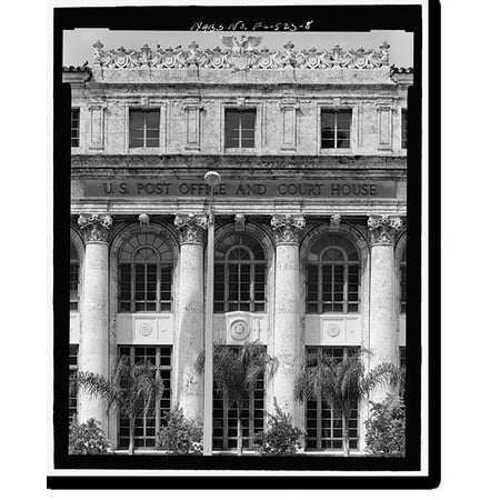 Historic Print, U.S. Post Office & Courthouse, 300 Northeast First Avenue, Miami, Dade County, FL - 8, 16" x 20"