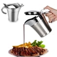 thumbnail image 1 of Stainless Steel Gravy Boat 304: 450-500ml Small Sauce Container for Steak, Tomato Sauce & Condiments – Heat Resistant, Easy Clean, Practical Narrow Mouth Design with Stable Wide Base, Ideal for, 1 of 5