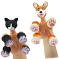 thumbnail image 2 of Lindos juguetes de marionetas de dedo de animales, juego de 5, panda, ardilla, gato, shiba inu, pug, marionetas de animales que cuentan roles, un excelente regalo para niños., 2 of 5